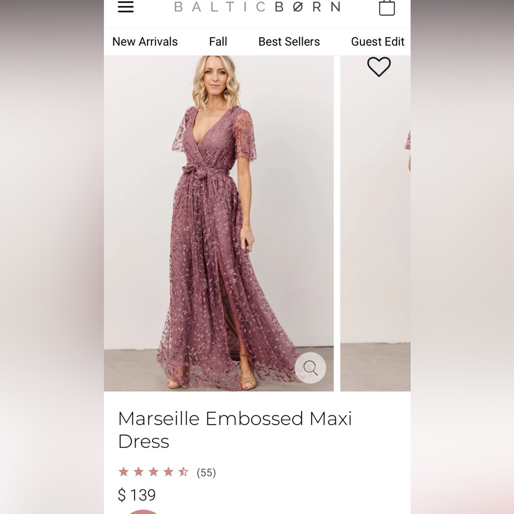 Baltic Born Marseille Embossed Maxi Dress - Orchid - XS